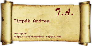 Tirpák Andrea névjegykártya
